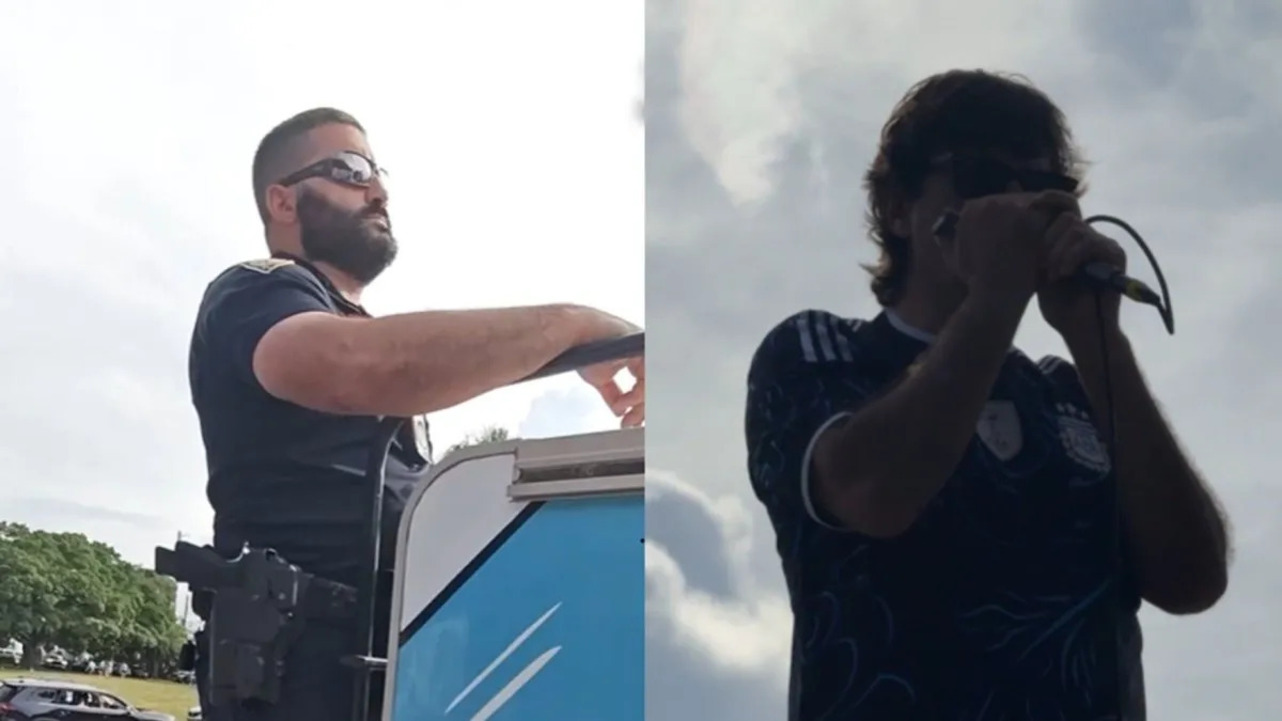 Legendario rockero tocó en "banderazo" previo al duelo de Argentina en el Mundial y sacó de quicio a policía estadounidense