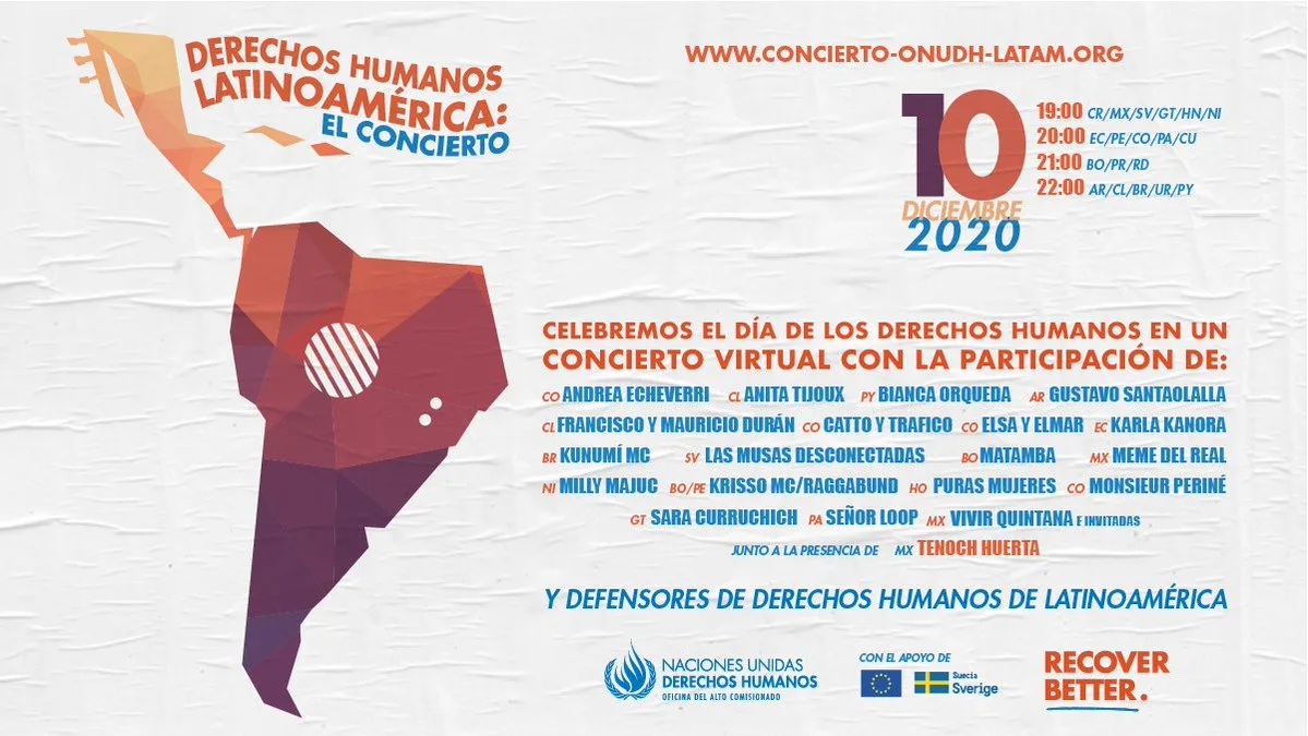 Gratis y online: Ana Tijoux, Gustavo Santaolalla y más artistas cantarán por los Derechos Humanos de Latinoamérica