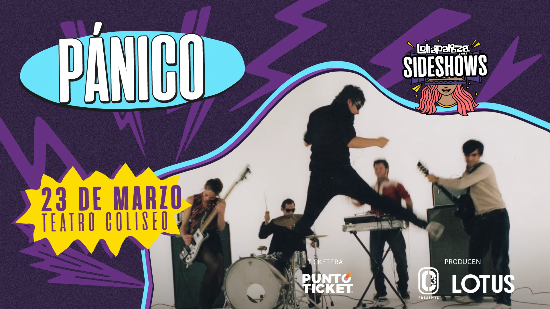 Pánico relizará sideshow en Teatro Coliseo tras Lollapalooza Chile 2023