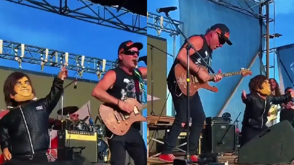 La Renga vuelve a trapear el piso con Milei y lo ridiculiza con "versión mini" arriba del escenario